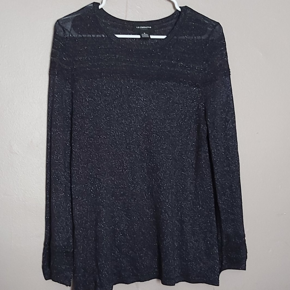 Black sparkly long sleeve shirt